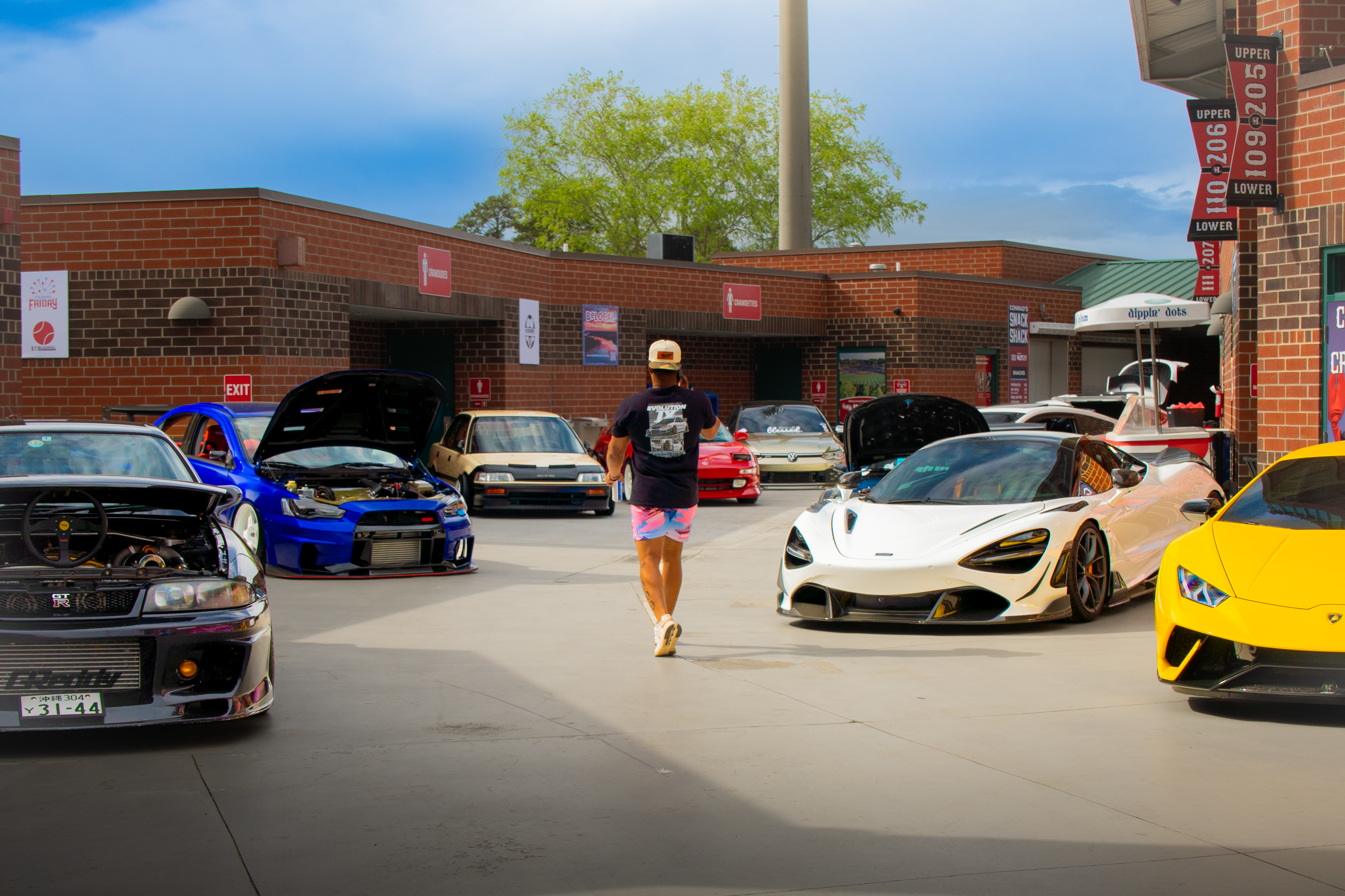 Modified car parked at a car meet